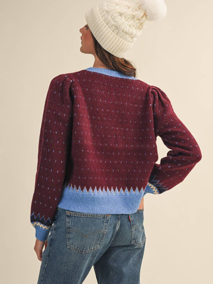 &MERCI - Wholesale Knit Sweater - Women's - GEOMETRIC KNIT SWEATER MSW1111820