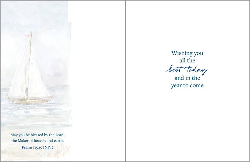 GINA B DESIGNS – postal de parabéns por atacado – Com Cartão de Saudação Aniversário da Escritura - Veleiros e Gaivotas1