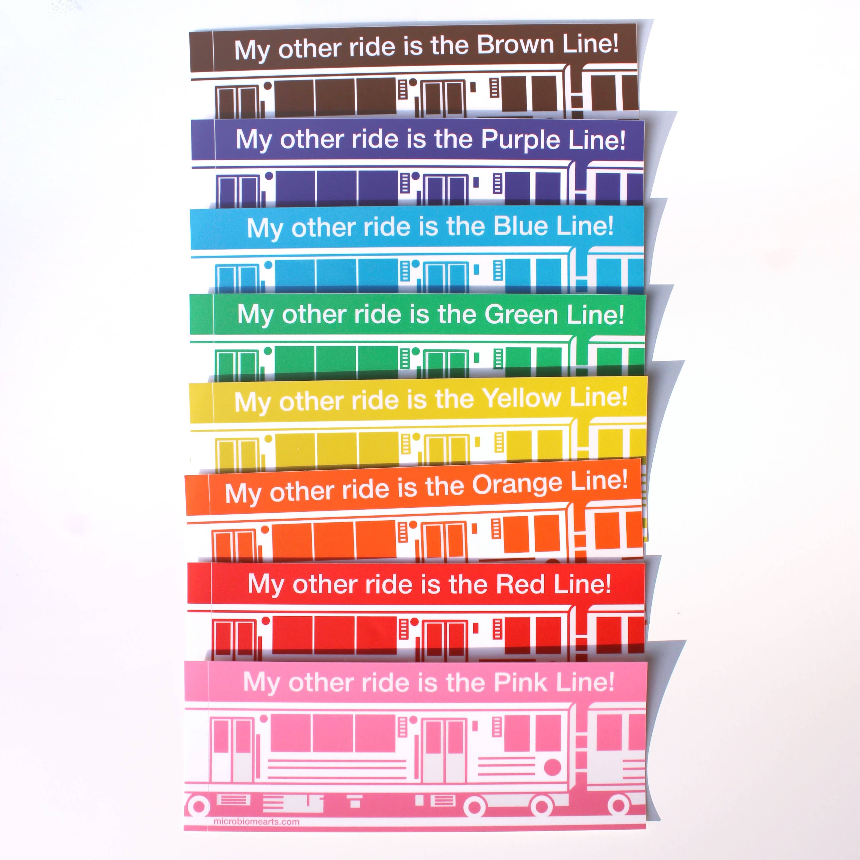 Microbiome Arts - Wholesale Phone & Laptop Stickers - My Other Ride Is The L! Chicago Train Bumper Sticker 4