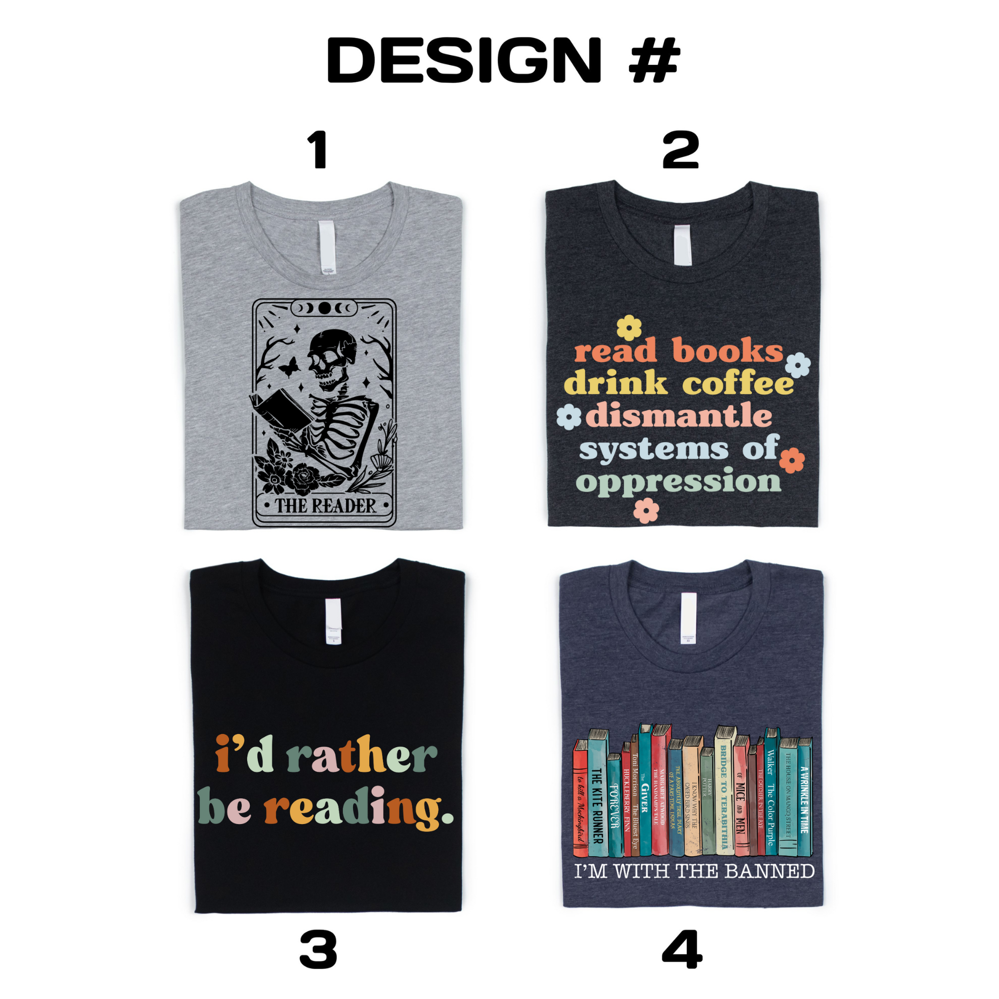 Boho Bloom Emporium – T-shirt estampada - Unissexo por atacado – Camiseta de Livros Proibidos, Camiseta de Leitura1