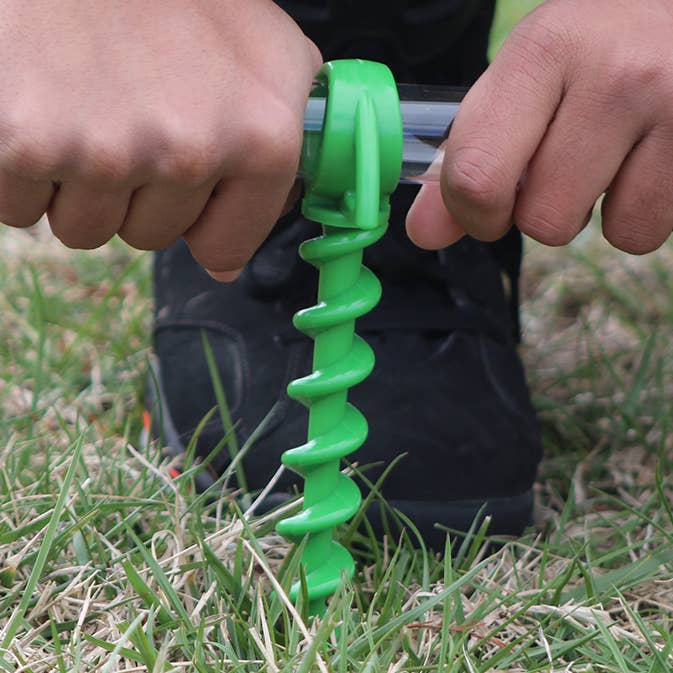 Ashman 9.5 Inch Spiral Ground Anchor Green- Ideal for Tents for wholesale by Ashman Online