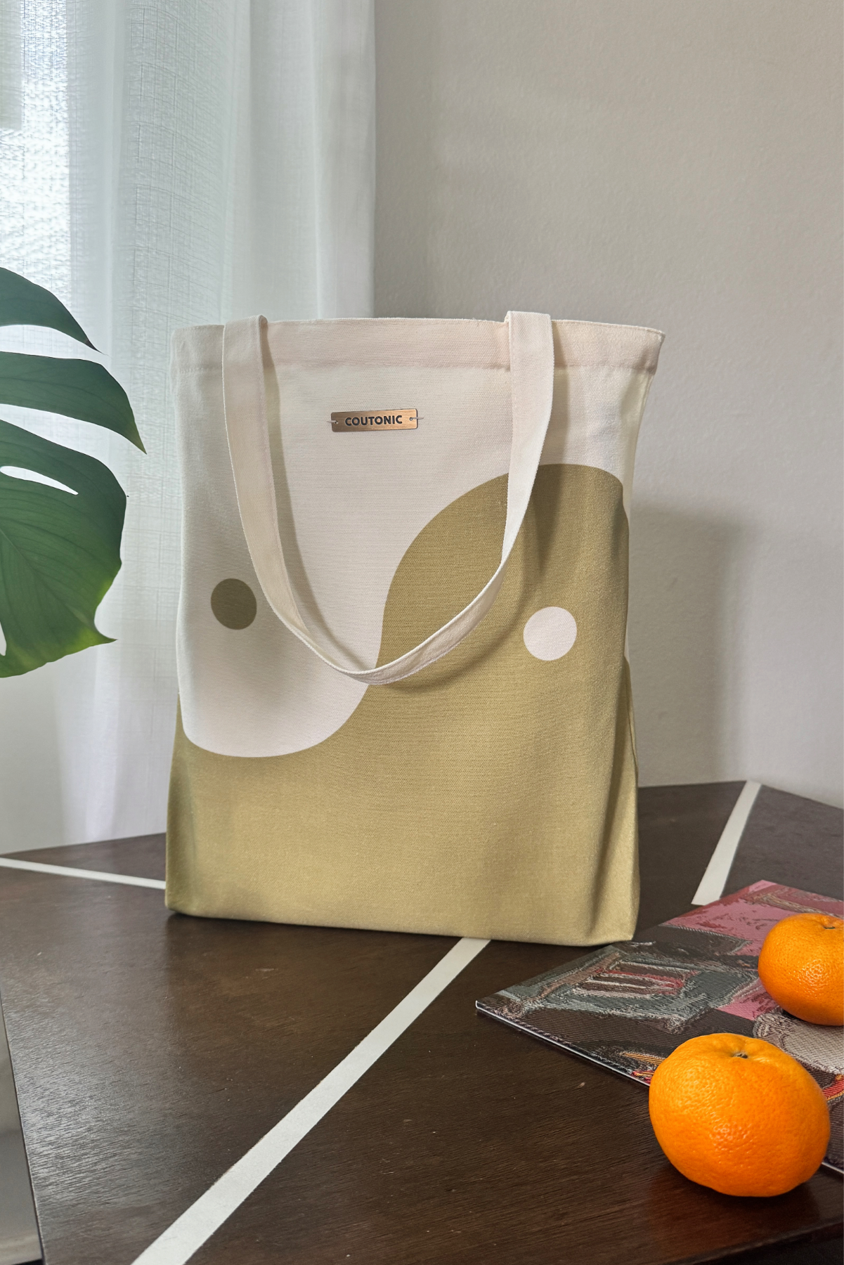 COUTONIC - Wholesale Tote Bag - Women's - Organic Cotton Seaweed Green Yin Yang Tote 2.06