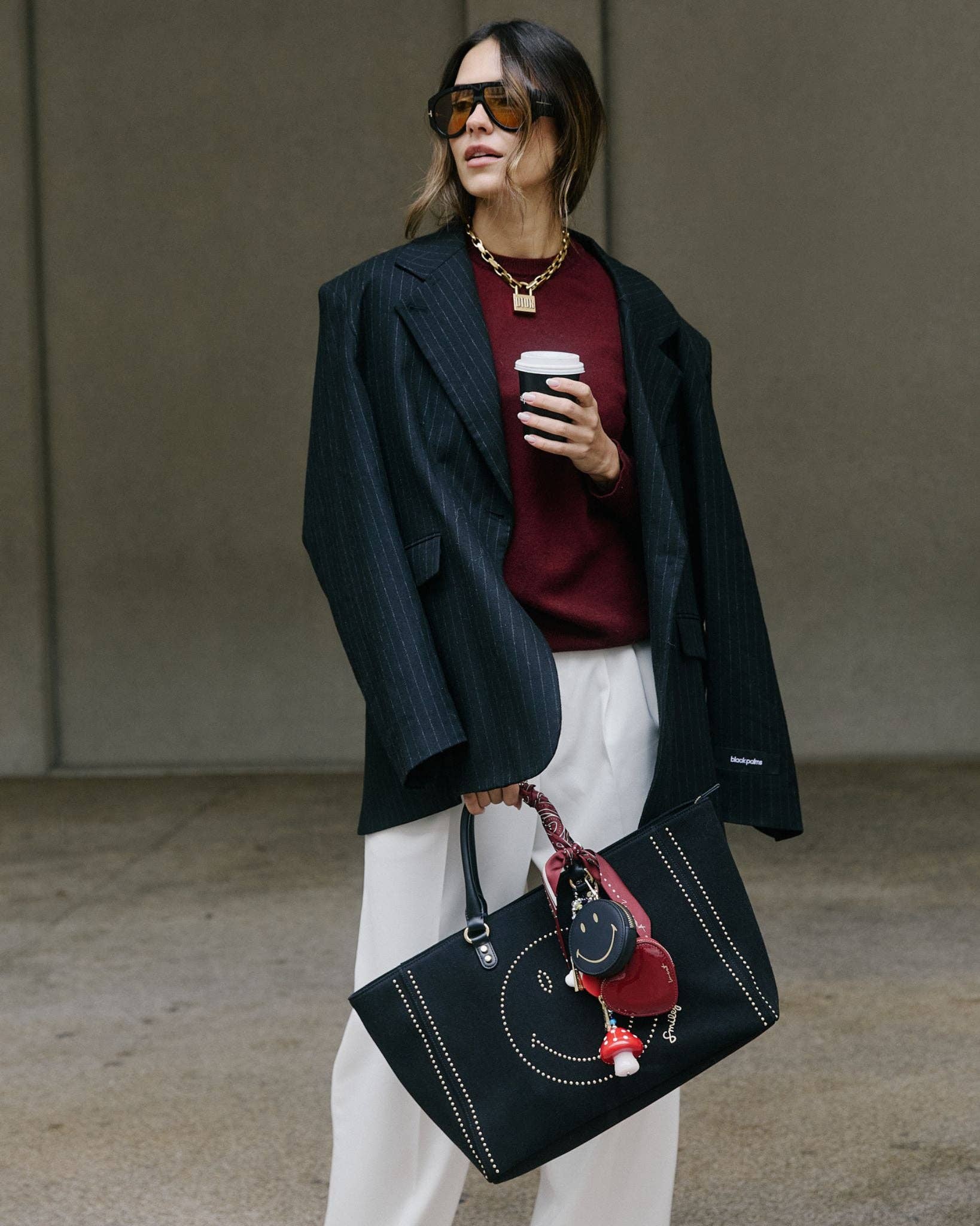 WEAT - Wholesale Tote Bag - Women's - Big Tote Bag Smiley® Denim Black2