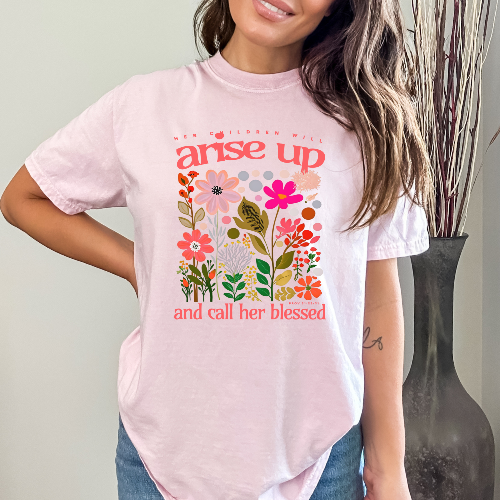 Scripted Pearl - Wholesale Screen Printed T-Shirt - Women's - Mom Bible Verse Comfort Colors Christian Mother's Day Tshirt10