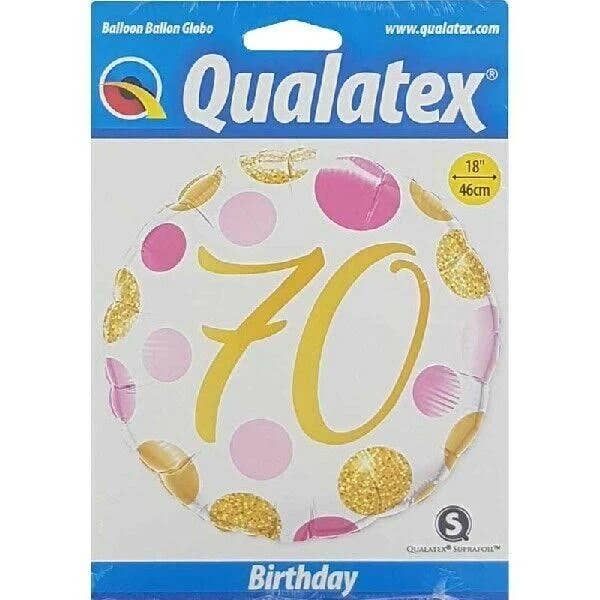 18" 70 Pink And Gold Dots Balloon for wholesale by Party Hunterz LLC