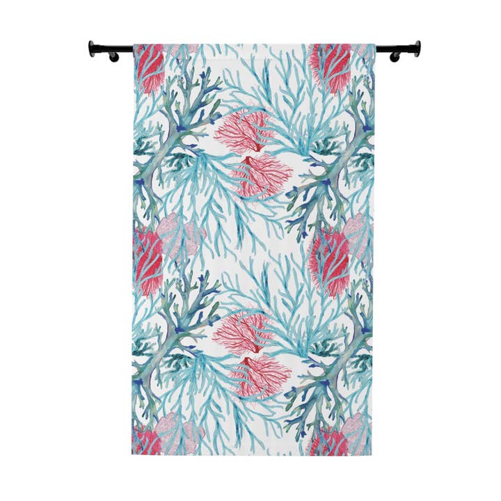 Cortina de Janela de Recife de Coral – Uma Peça de Decoração Tropical para Casa por atacado de Blue Cava