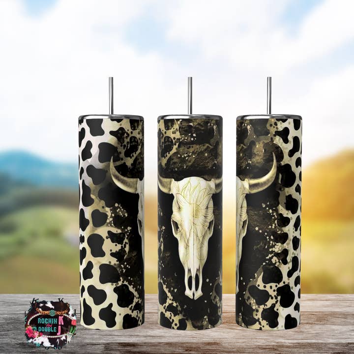 Becher mit Totenkopf-Leopardenmuster für den Großhandel von Rockin K and Double J