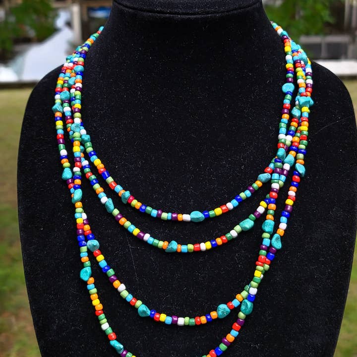 Horse Spirit Studio - Wholesale Beaded/Pearl Necklace - Set- 4 Native American made Turquoise, glass bead necklaces1