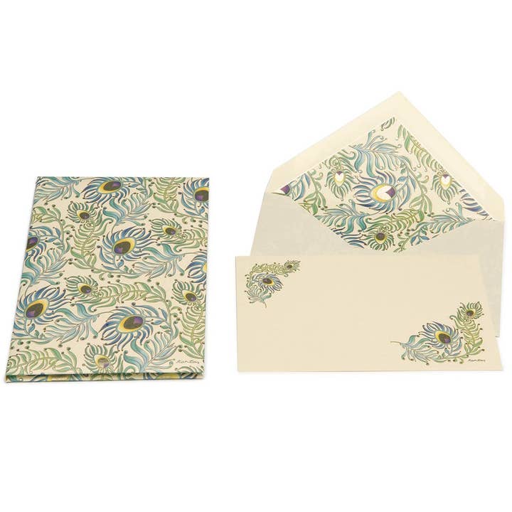 Kartos - Wholesale Stationery/Notecard Set - “Peacock” Medium Notepad