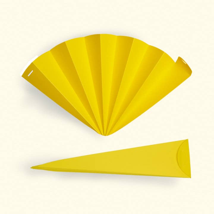 Selbstverschließender Fächer, nachhaltig, gelb opak für den Großhandel von justfans