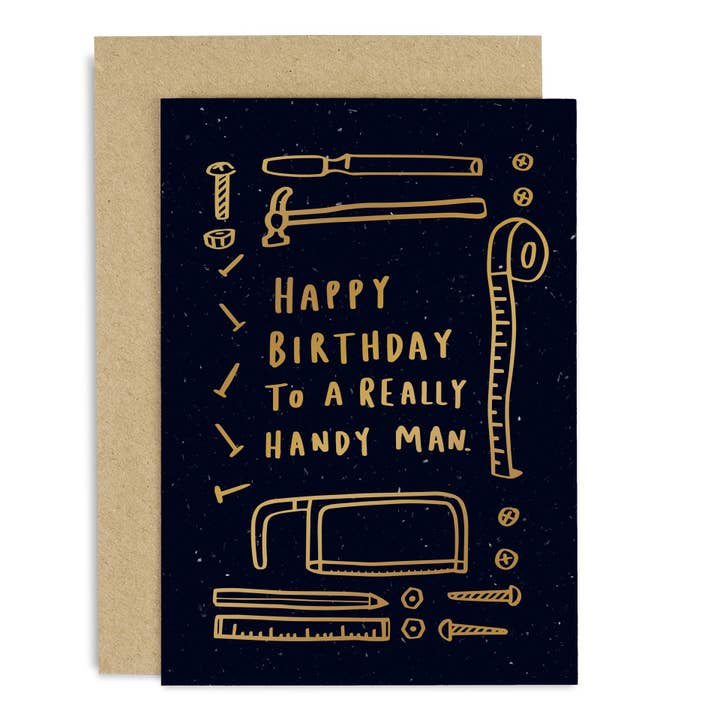 Happy Birthday Handy Man Copper Card for wholesale by Old English Company