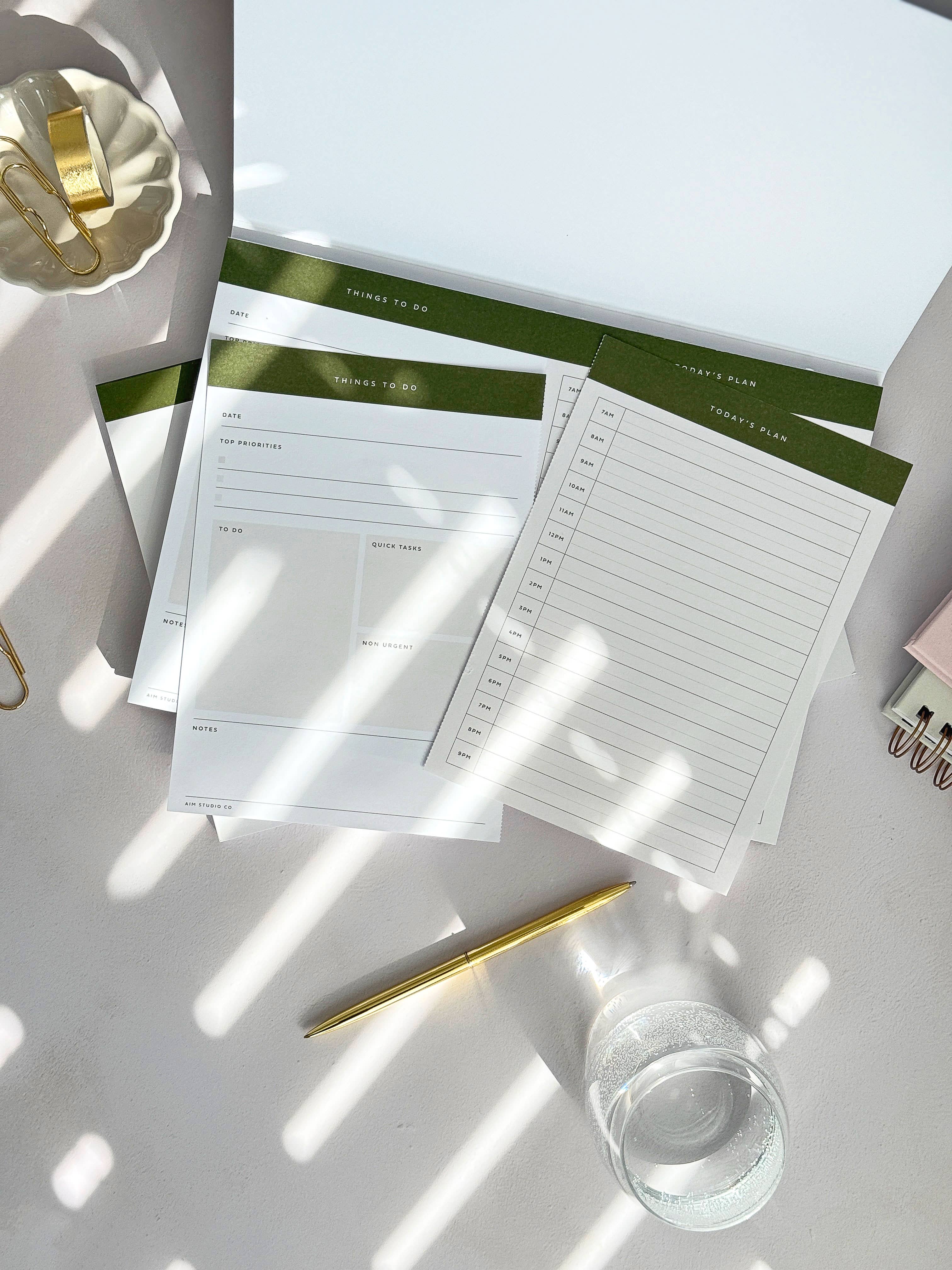 AIM Studio Co – wholesale Notepad – Perforated Productivity Desk Pad: Time Blocking & To Do List8