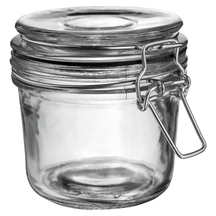 Argon Tableware Glass Storage Jar - 350ml - Black Seal for wholesale by Rinkit Ltd