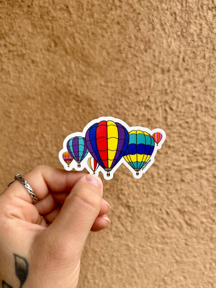 Hot Air Balloon sticker, New Mexico sticker for wholesale by Bernal Blooms