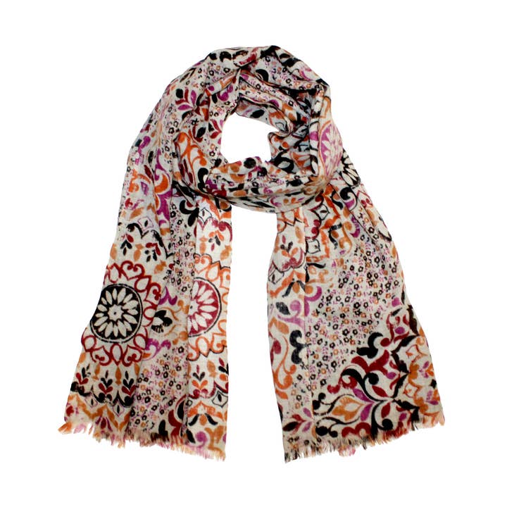 Floral Print Woolen Lightweight Scarf For Women for wholesale by Miniapparels