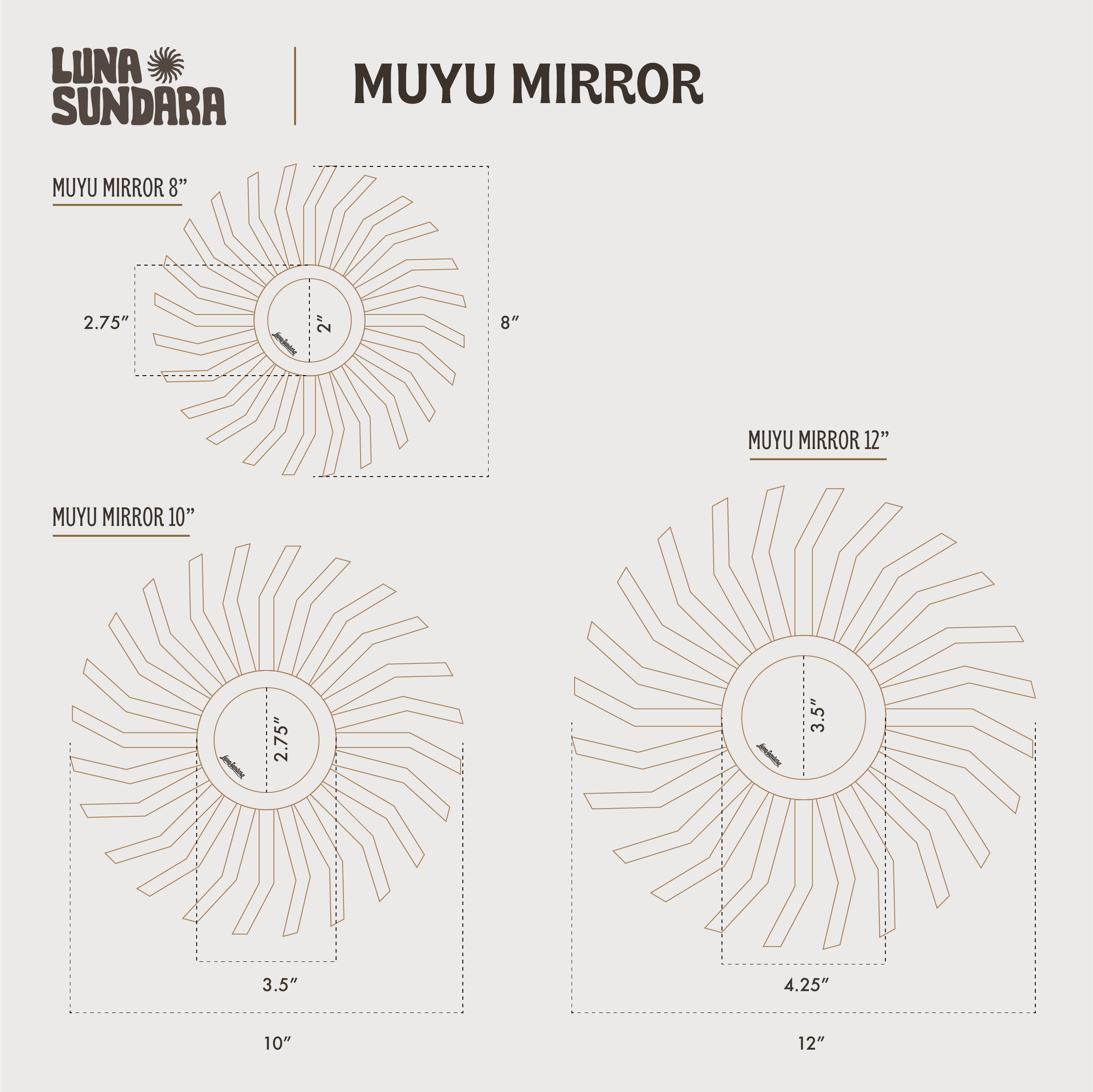 Luna Sundara - Wholesale Wall Mirror - Peruvian Wall Mirror - Muyu4