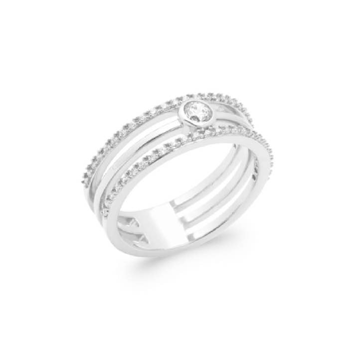 Jewelry Private Label – wholesale Ring med flera stenar – Hannah .925 Sterling Silver pläterad rodium Ring