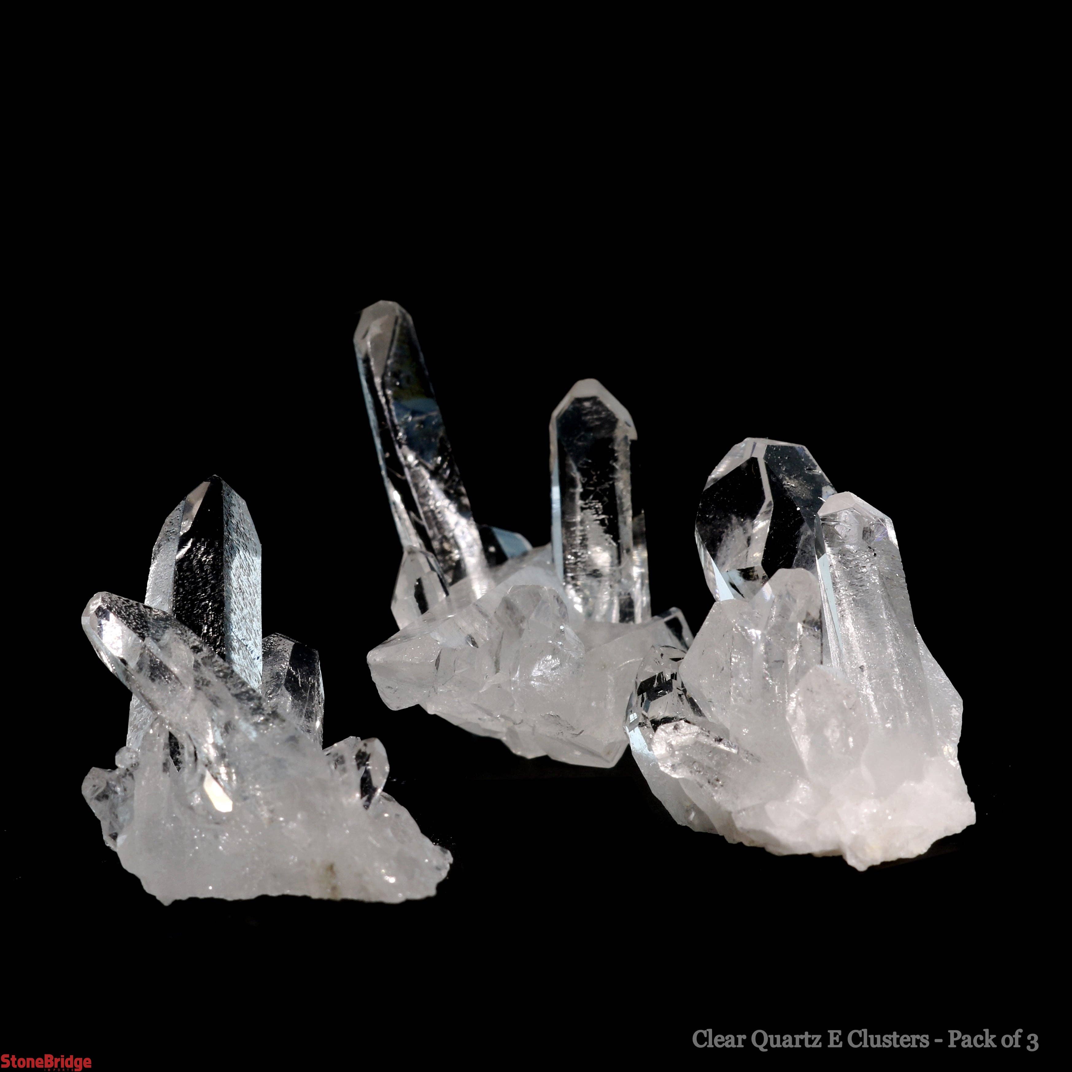 Stonebridge Imports - Wholesale Spiritual Stone/Crystal - Clear Quartz Clusters Extra Quality - Mini 1/2" to 1" - 3 Pa0
