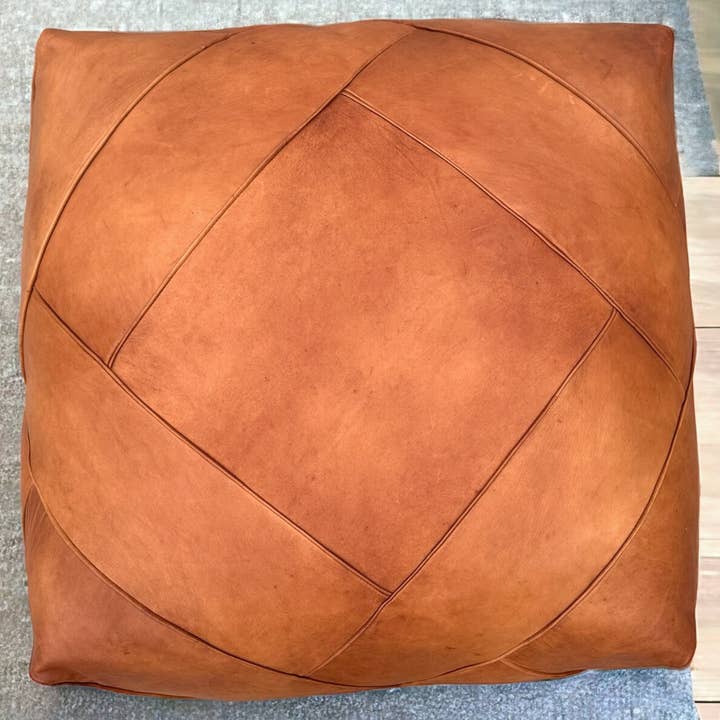 DarKech - Wholesale Pouf - Amazing square Ottoman Pouffe Moroccan leather pouf4