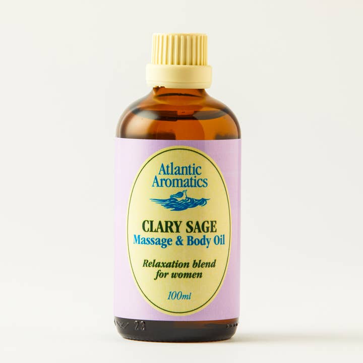 Huile de massage à la sauge sclarée 100 ml pour la vente par Atlantic Aromatics