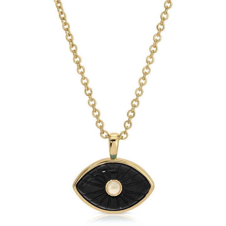 Bescherm Hanger Mini - Zwart/Opal voor wholesale door Elizabeth Stone Jewelry