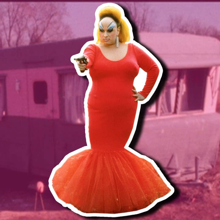 The Weeping Roses - Wholesale Sticker - Divine Babs Johnson "Pink Flamingos" Die Cut Sticker
