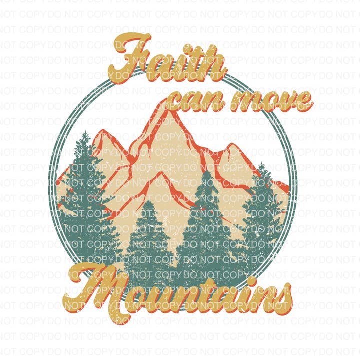 La foi peut déplacer des montagnes DTF Transfer pour la vente par tee and shirts