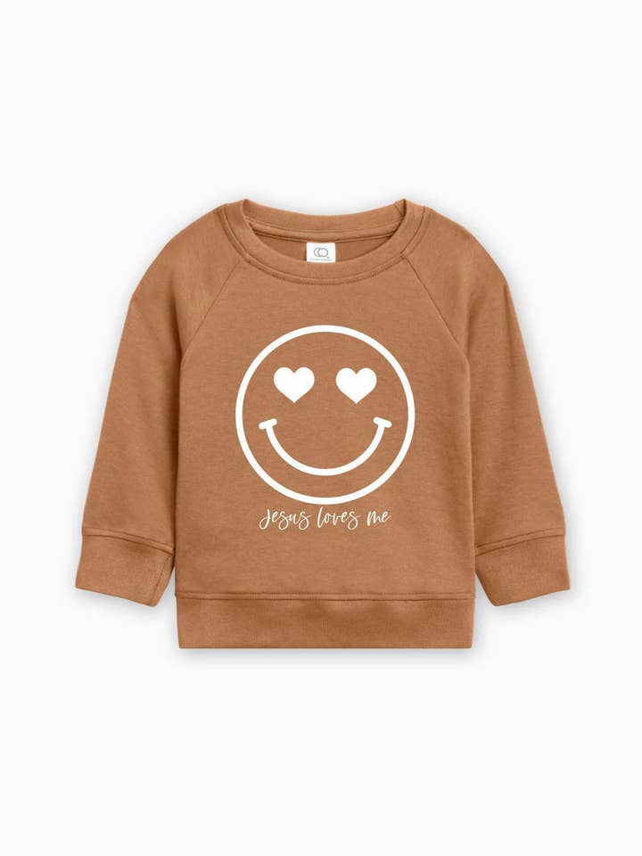 Verita Culture - Wholesale Sweatshirt - Baby - Smiley Face Jesus Loves Me Easter Organic Cotton Pullover2