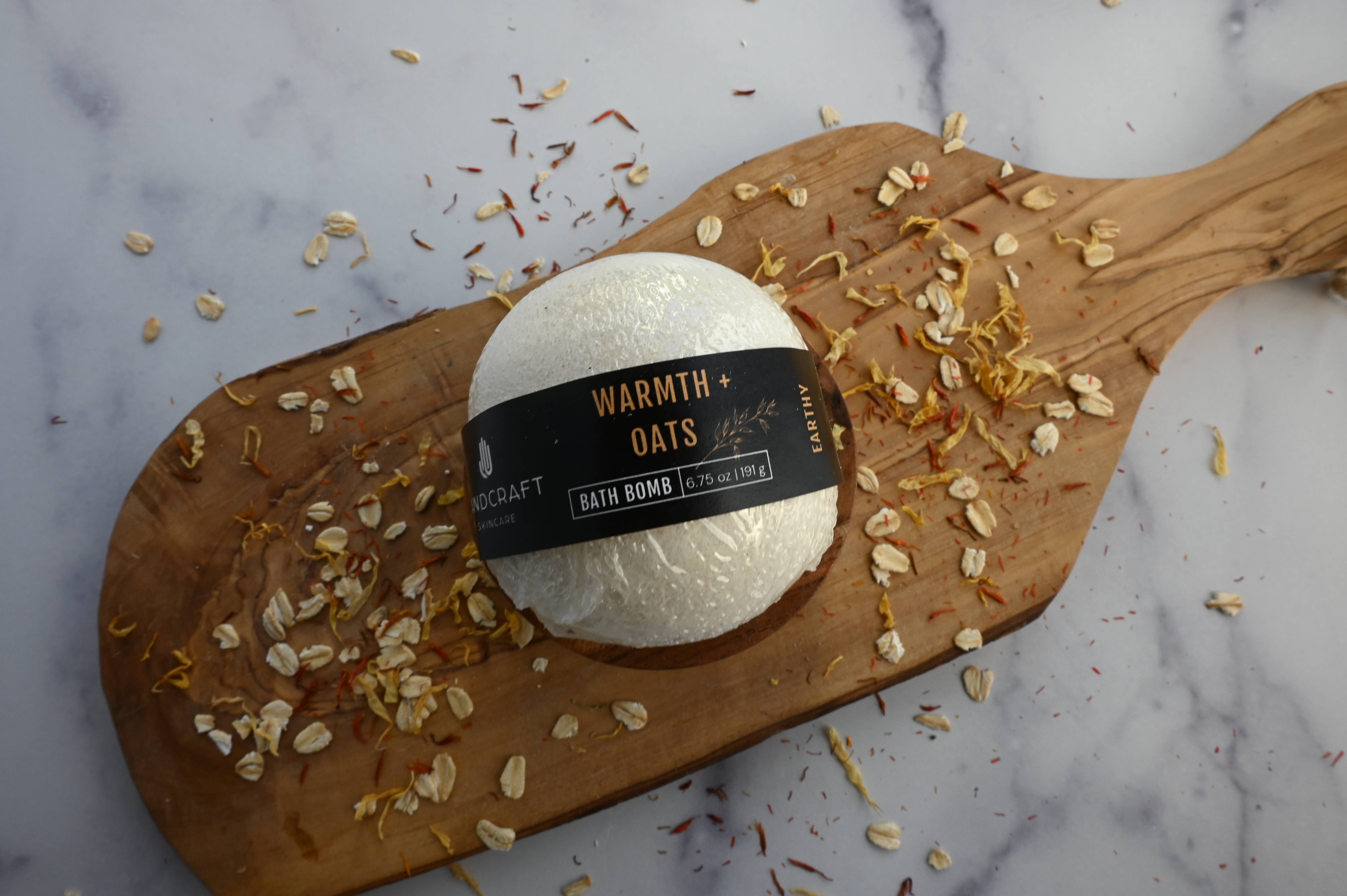 HandCraft Skincare - Wholesale Bath Bomb/Fizz - Warmth + Oats Bath Bomb1