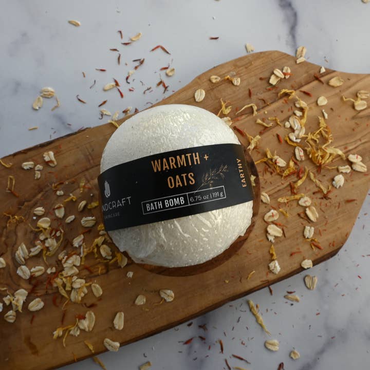 HandCraft Skincare - Wholesale Bath Bomb/Fizz - Warmth + Oats Bath Bomb1