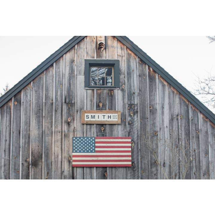 Rustic Marlin Personalized Home Decor - Wholesale Sign - Classic Wooden American Flag8