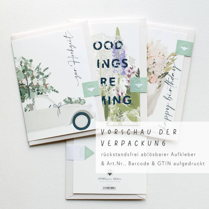 Wildblumen Atelier - Wholesale Congratulations Card - Greeting card congratulations vase with flowers, FSC5