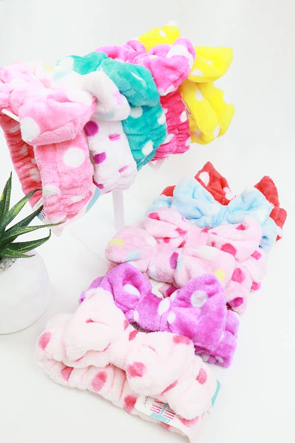 MIX COLOR Polka Dot Print Shower Headwrap for wholesale on Faire3