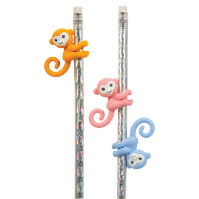 Geddes - Wholesale Pencil topper – Child - MONKEY ERASER PENCIL TOPPER 24/BAG1