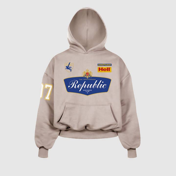 Risktakers Club © camisola com capuz bege por atacado de Independent Republic