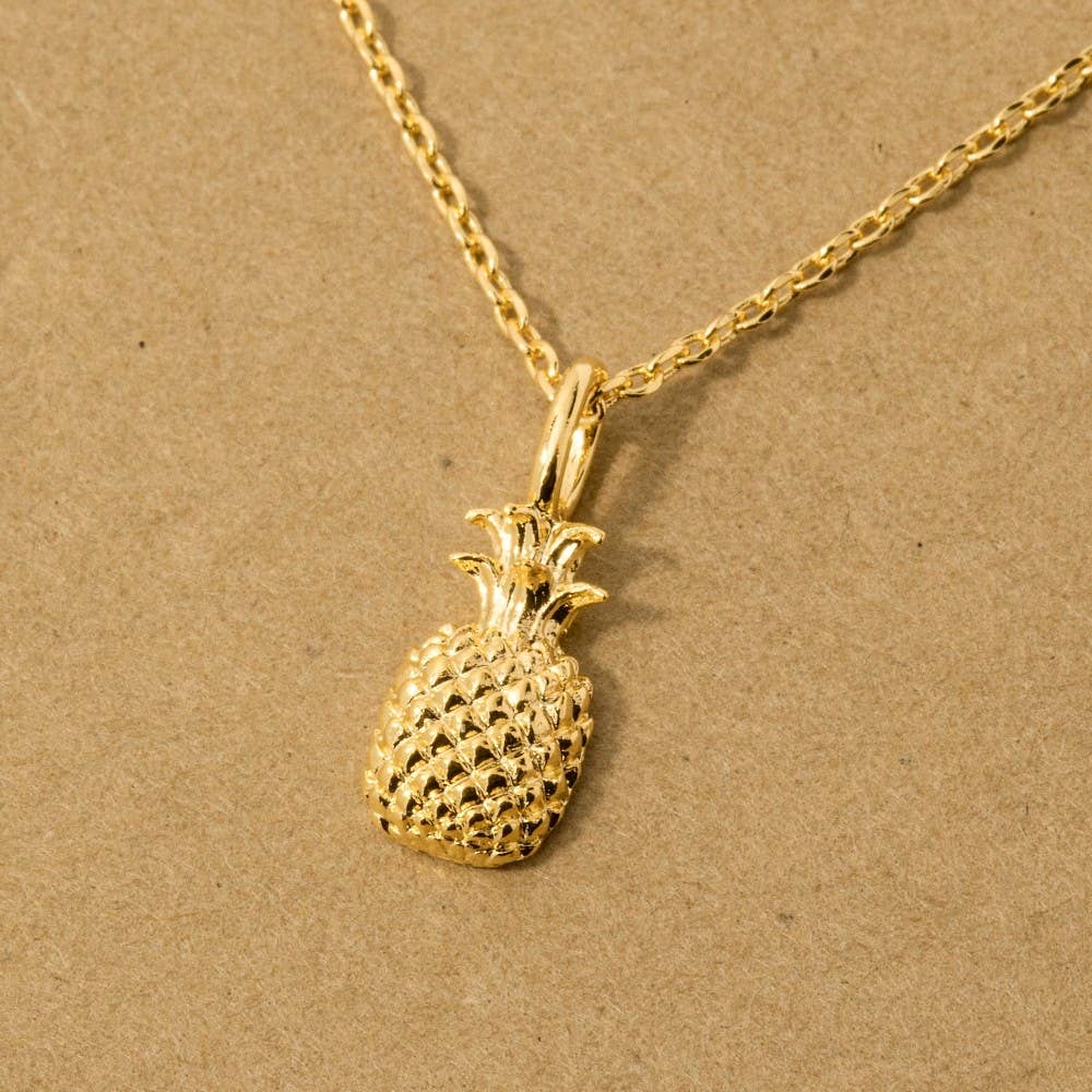 Fame Accessories - Wholesale Pendant/Charm Necklace - Gold Dipped Pineapple Pendant Necklace3