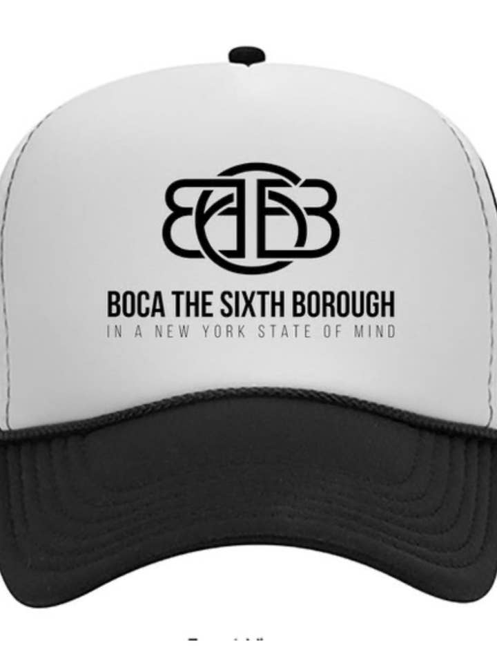 Casquette de camionneur Boca The Sixth Borough (mousse blanche, maille noire) pour la vente par B6B clothing and apparel