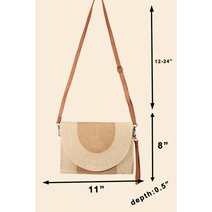 Anarchy Street - Wholesale Clutch Bag - Women's - Two Tone Straw Clutch Bag