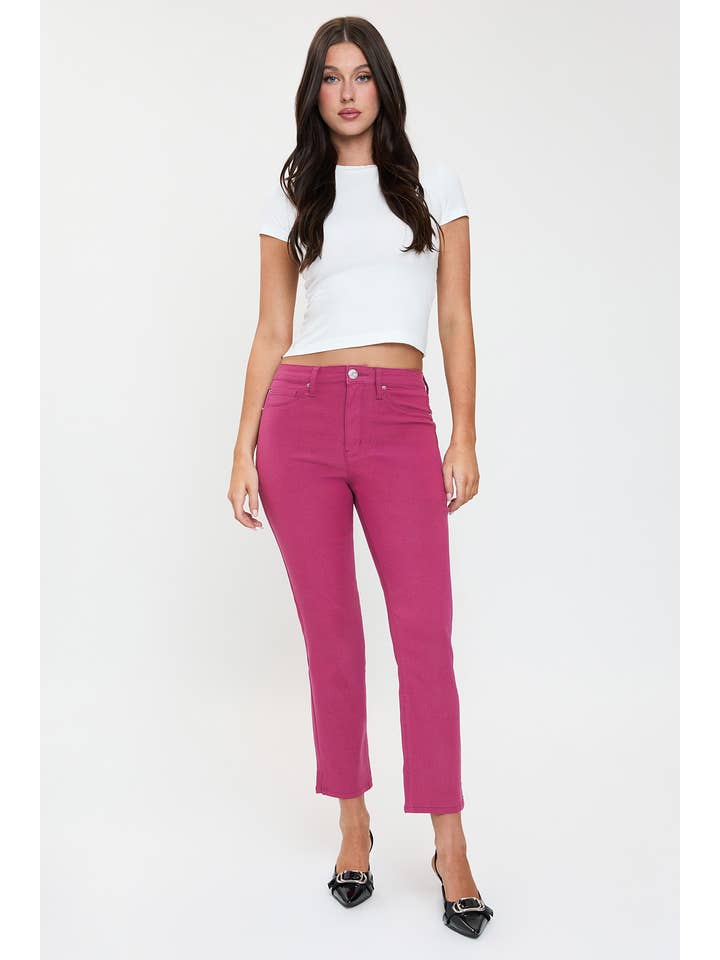 YMI – wholesale Byxor - Dam – Högmidjade Hyperstretch Beskurna Raka Byxor-P04123119