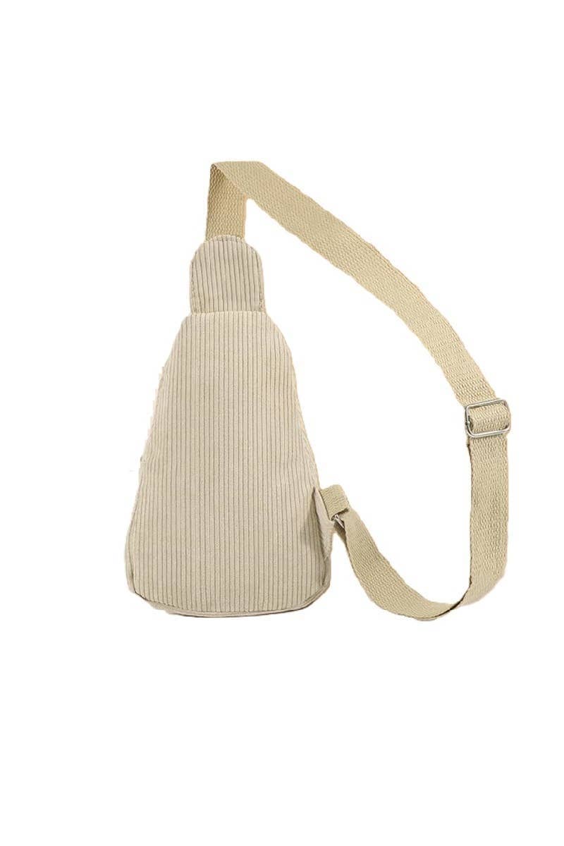 Vanilla Monkey - Wholesale Crossbody Bag - Women's - Corduroy Vintage Double Pocket Crossbody Sling Bag6