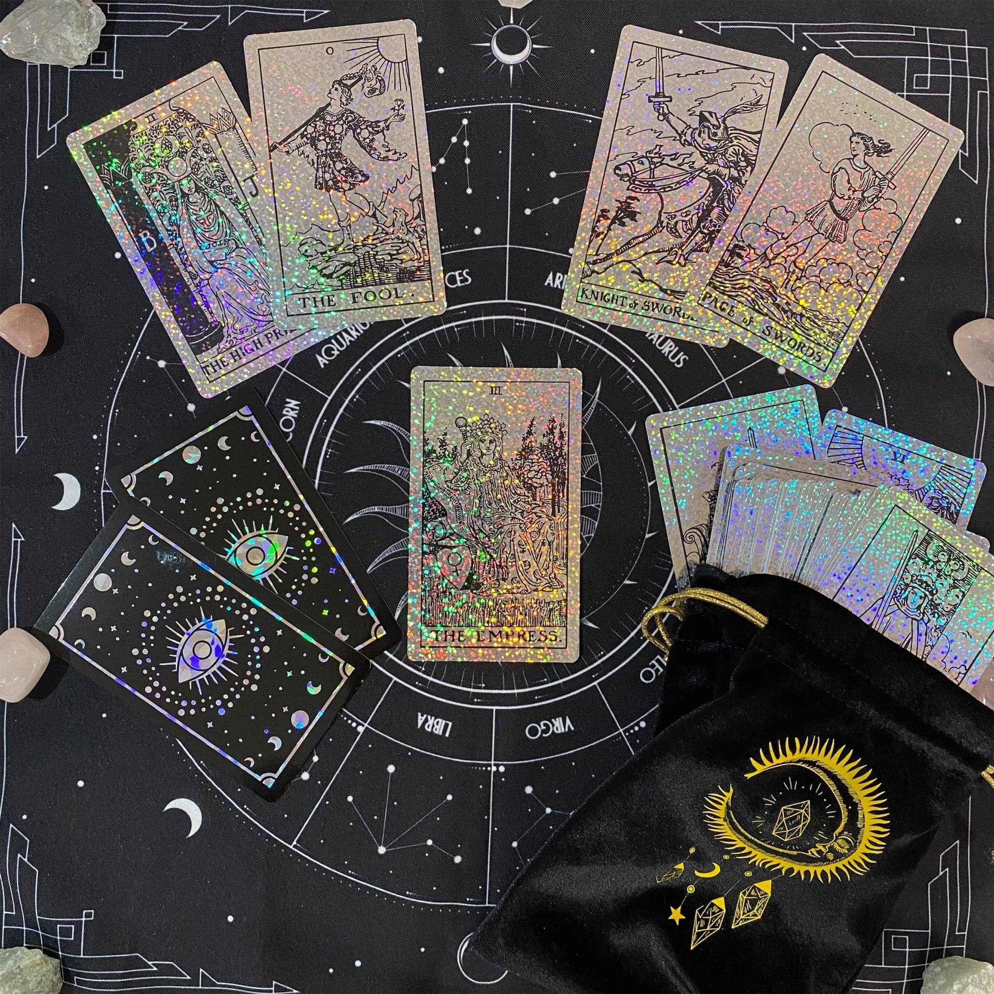 DarkForestLTD - Wholesale Tarot Cards - The Rider Waite Holographic Crystal Foil Tarot Deck4