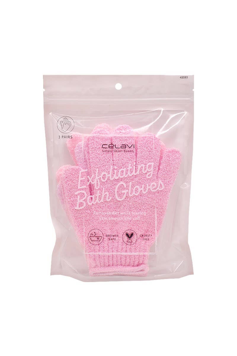 PINEAPPLE Beauty – wholesale Exfoliating gloves/mitts – Celavi 45083 3 Pair Exfoliating Bath Gloves - 121