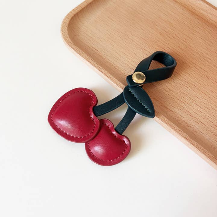 Cherry Leather Bag Charm –Handmade Purse & Handbag Accessory for wholesale by DrifWoo