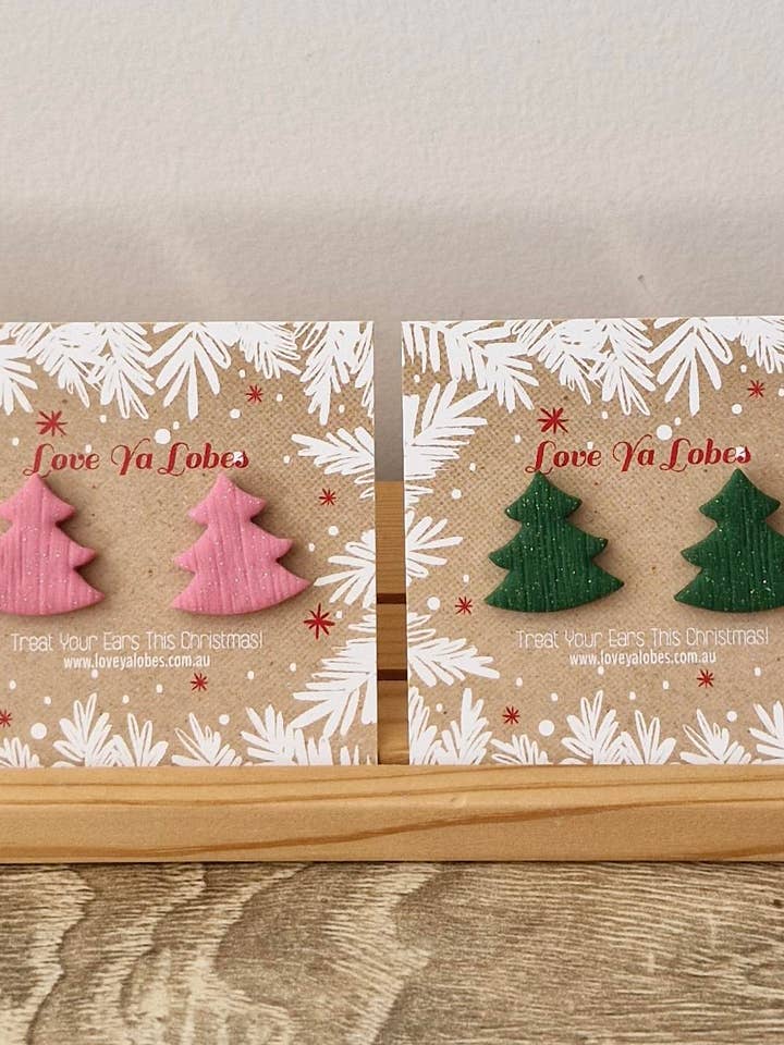 Clay Xmas Trees + Bows for wholesale by Love Ya Lobes