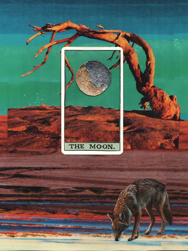 Tarot Collage Konsttryck (MÅNEN) för wholesale av Mary Snyder Artist