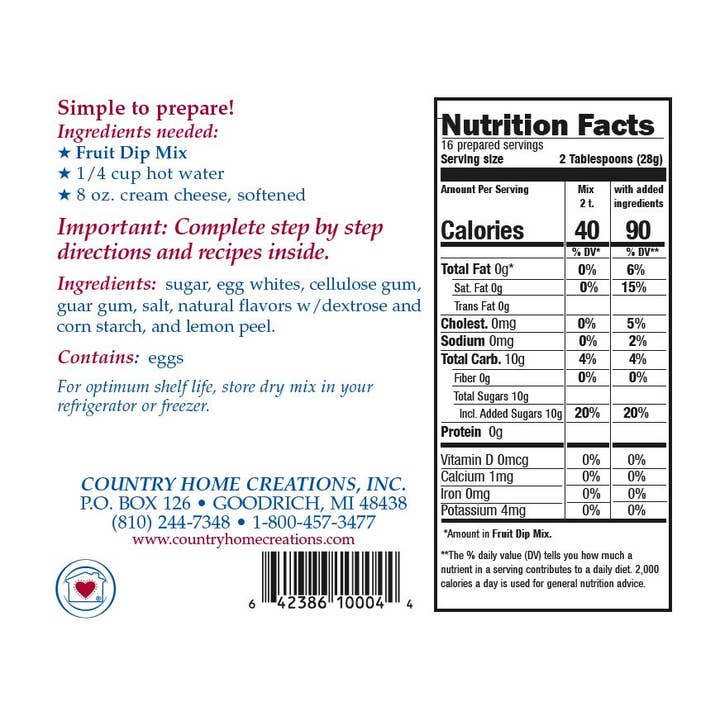Country Home Creations – wholesale Dipp – Frukt Dip Mix