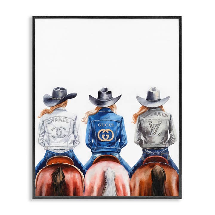 Arte de Parede emoldurada - Glam Brand Cowgirls por atacado de Stupell Industries