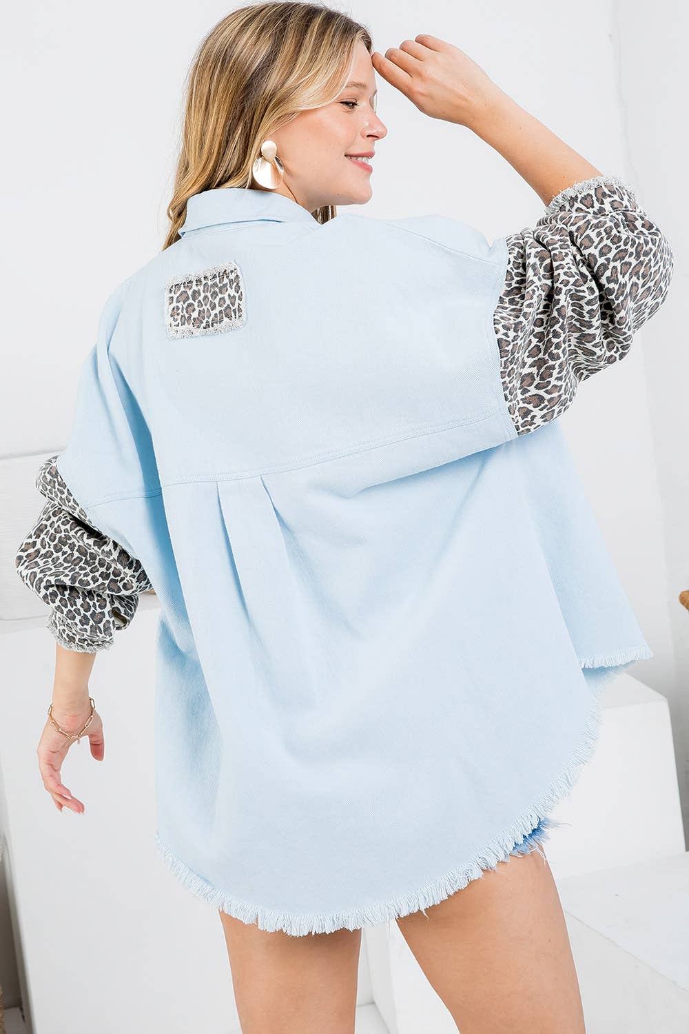 Sweet Lovely by Jen – wholesale Jeansjackor – Dam – SW292 LEOPARDMÖNSTRAD JEANSJACKA1