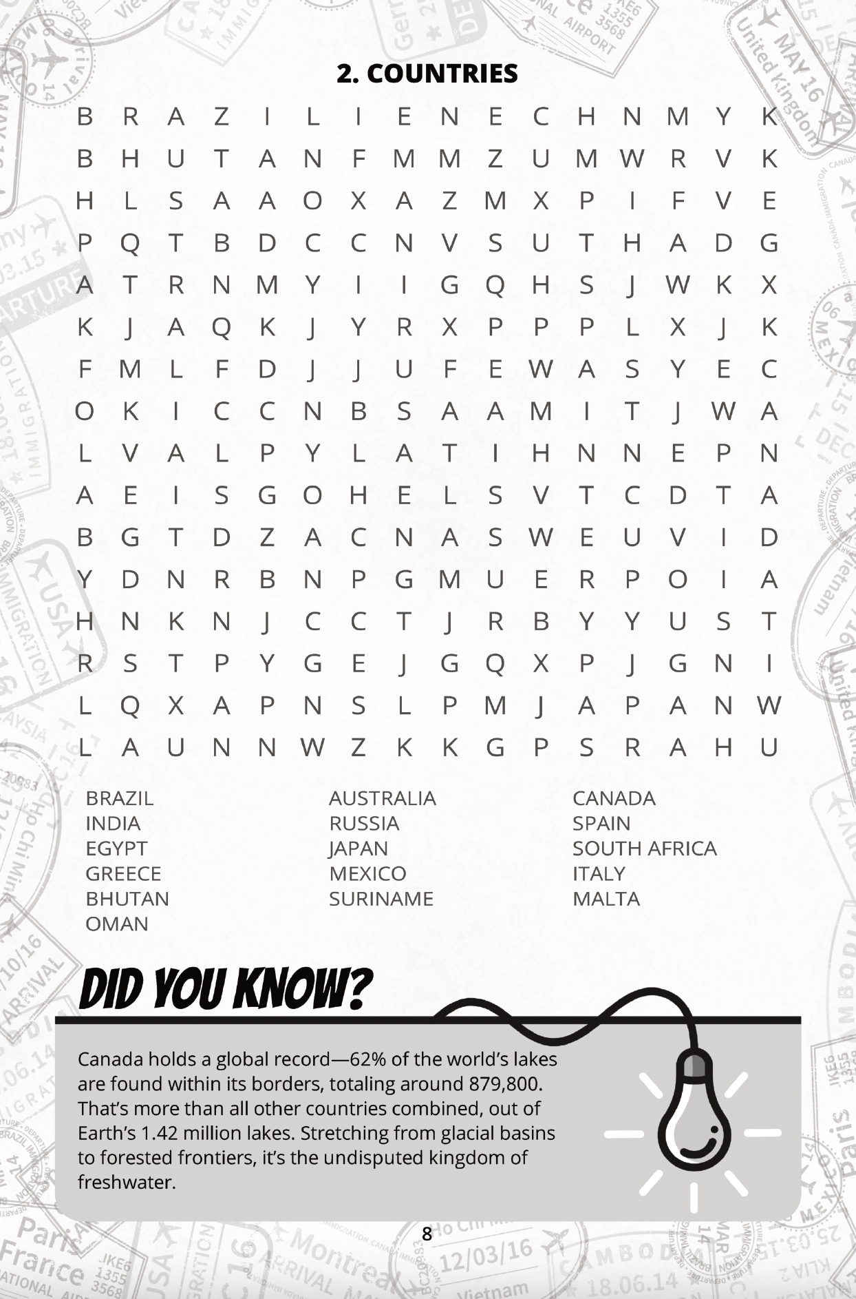 Unscreen Yourself! - Wholesale Puzzle - Adult - Worldly Wonders – Travel Word Search Puzzles with Trivia4