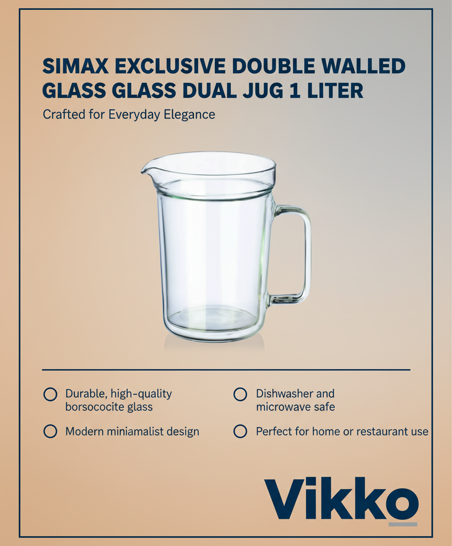 Kadra Kitchenware - Venta al por mayor Jarras - Jarra doble de vidrio de doble pared Simax Exclusive de 1 litro3